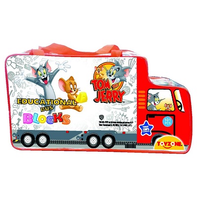 Tom & Jerry Educational Bus Blocks (Multi Color)